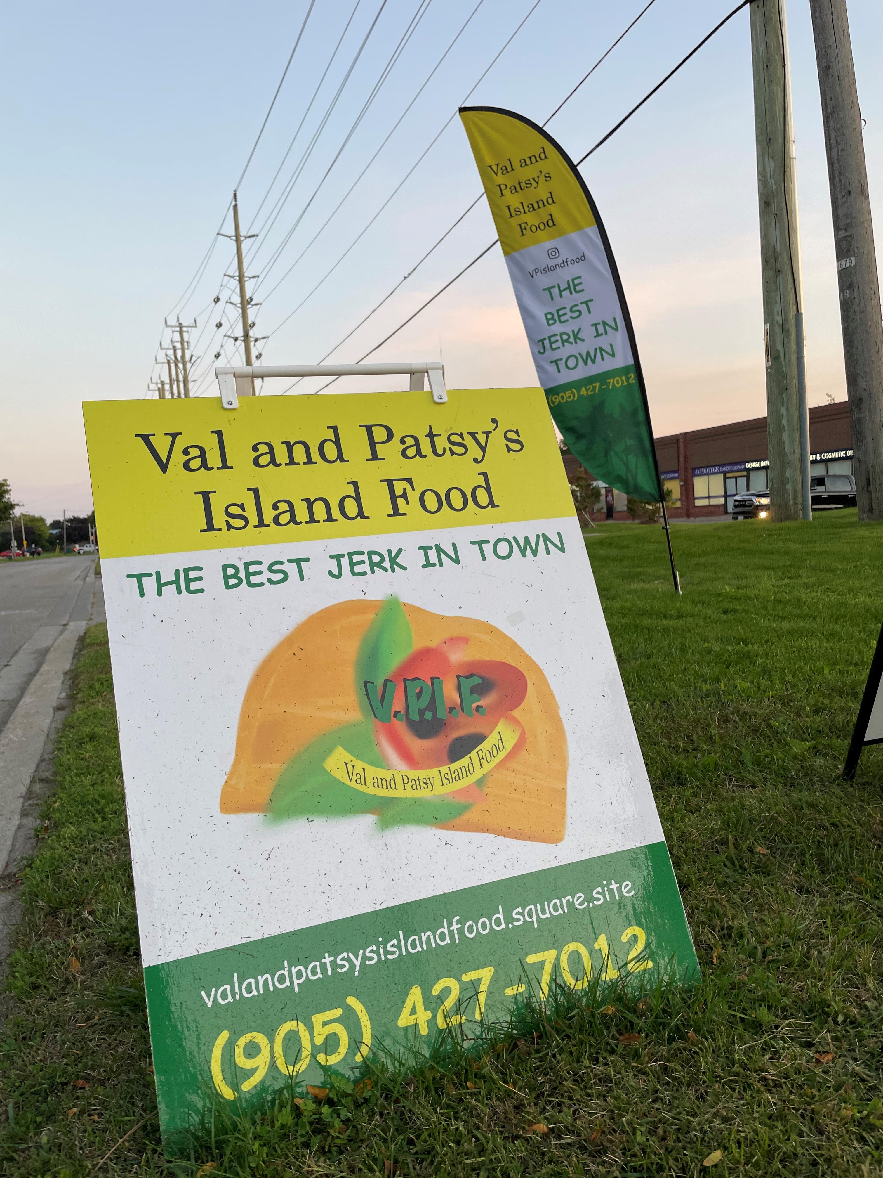 Val and Patsy's Island Food A-Frame